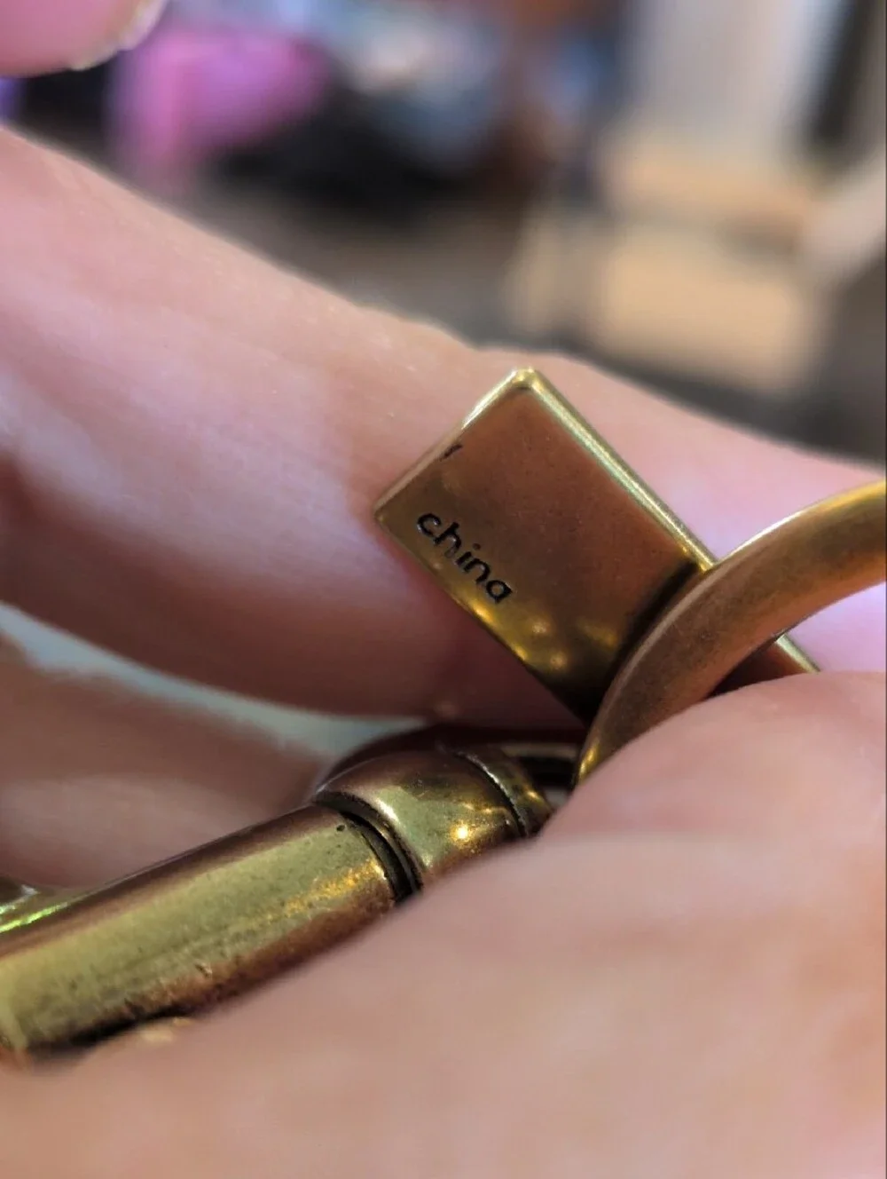 Coach Gold-Tone C Keyring Charm